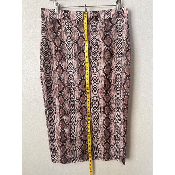 SHEIN PYTHON PRINT KNIT STRETCH PENCIL SKIRT - Picture 5 of 7